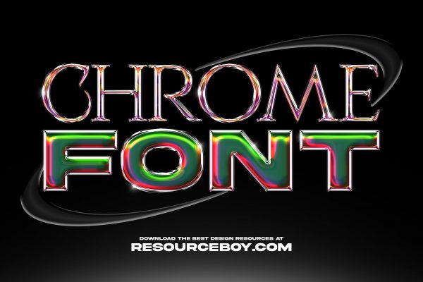 graphic for free -Abstract Chrome Text Effect