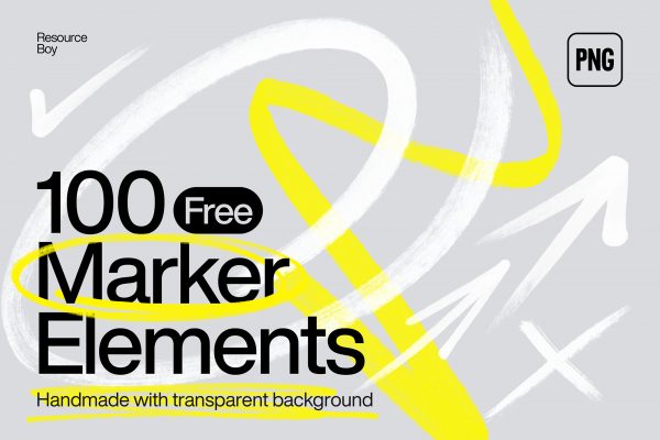 100 PNG Marker Elements - graphic for free