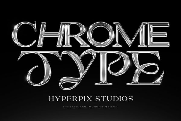 graphic for free -Hyperpix Free Chrome Text Effect Free