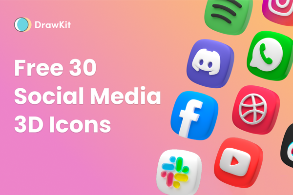 graphic for free - Social Media 3D Icons