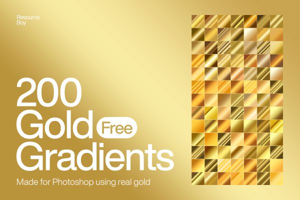 graphic for free - 200 Gold Photoshop Gradients
