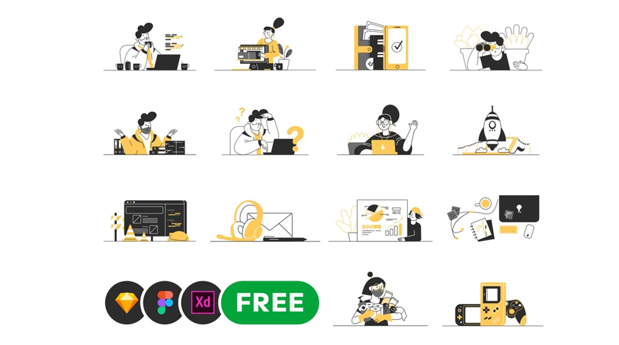 20 Free Vector And Customizable Illustrations Graphic For Free