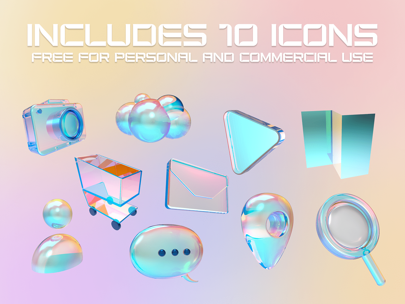 graphic for free - 3D Glass Icon Set
