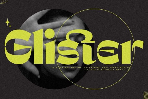 graphic for free - glister font