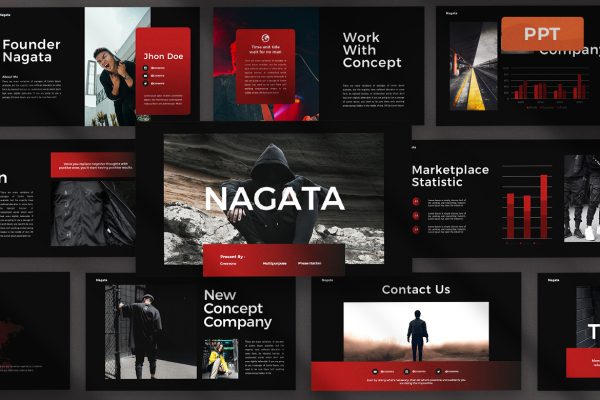 graphic for free - Nagata Business Powerpoint Presentation Cover