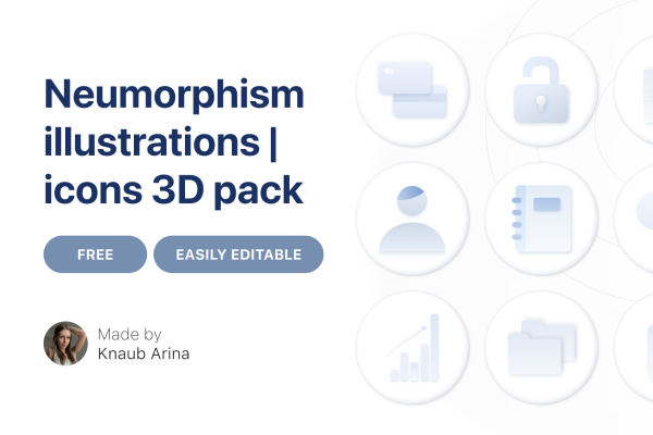 graphic for free - Neumorphism Illustrations Icons 3D pack