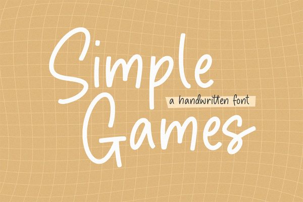 graphic for free - Simple Games Handwritten Font