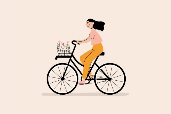 graphic for free - Spring Bike Ride Illustration