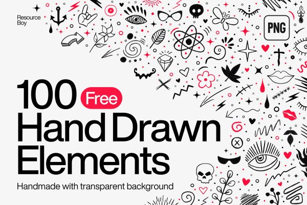 graphic for free - 100 PNG Hand Drawn Elements