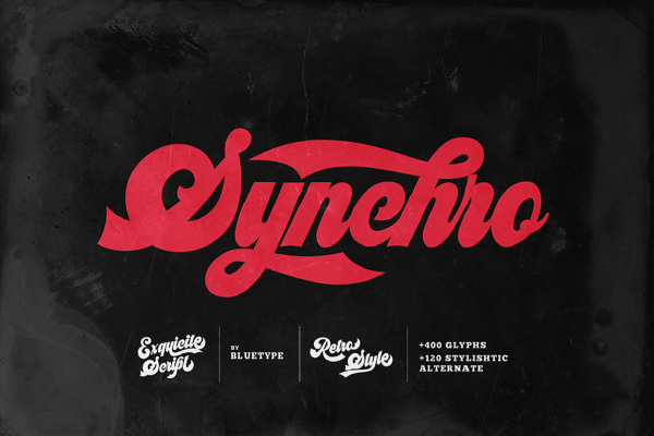 graphic for free - Synchro Retro Bold Script Font