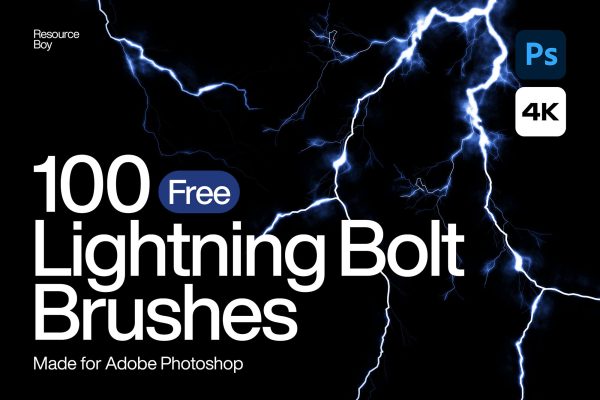 graphic for free - 100 Lightning Bolt Photoshop Brushes