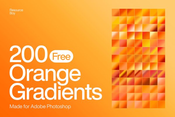graphic for free - 200 Orange Photoshop Gradients