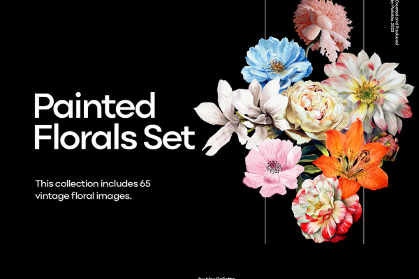 graphic for free - Free Painted Florals Set