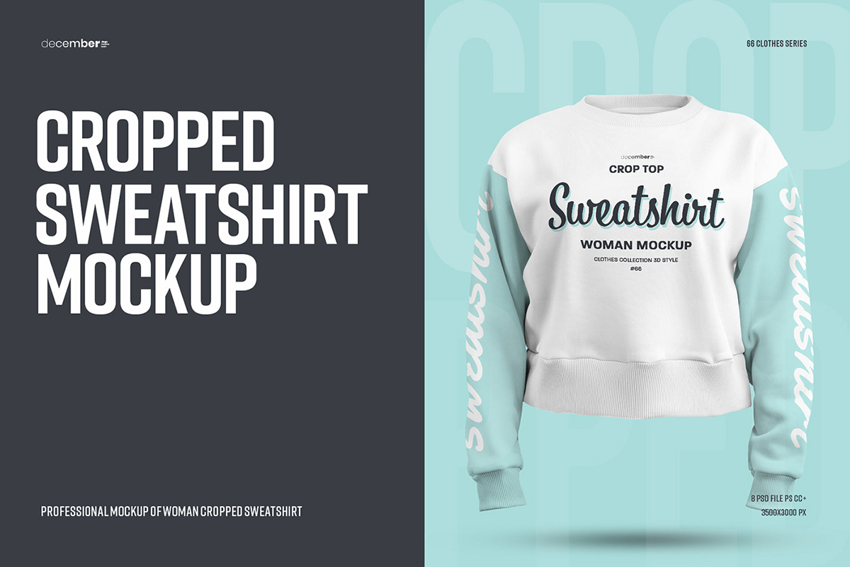 graphic for free - Crop Top Sweatshirt Mockup