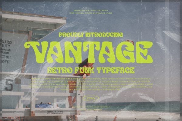 graphic for free - Vantage Retro Funk Font