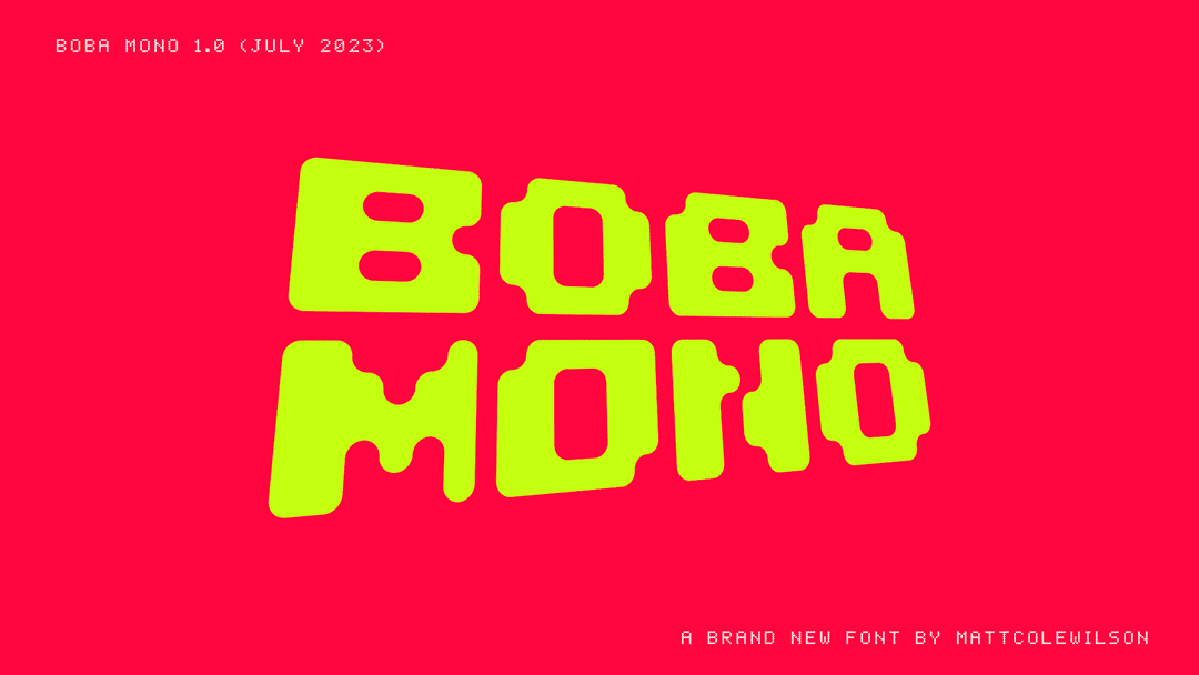 graphic for free - Boba Mono Font