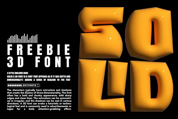 graphic for free - Solid 3D SVG Font