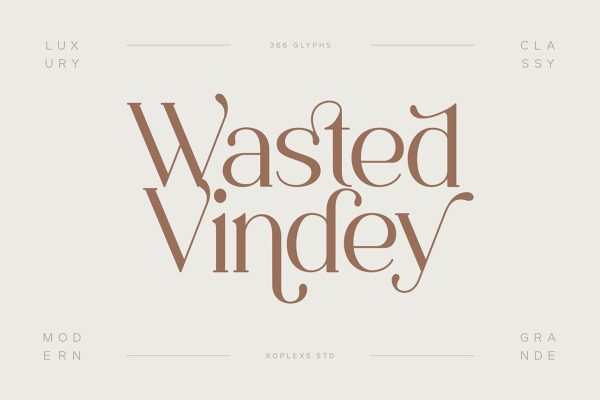 graphic for free - Wasted Vindey Classy Serif Font