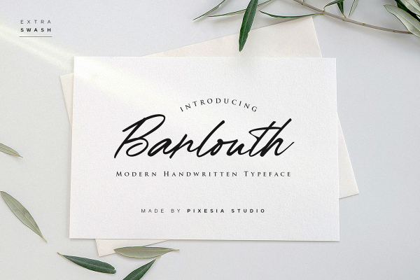 graphic for free - Barlouth Handwriting Script Font