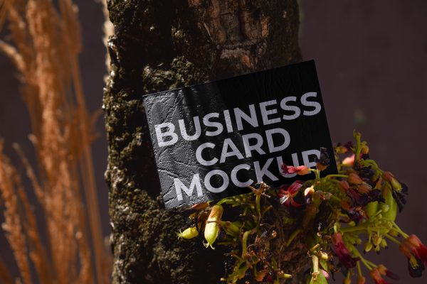 graphic for free - Textured Business Card Mockup