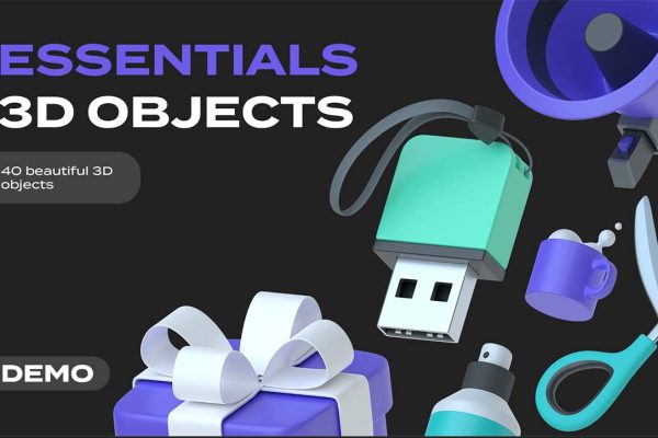 graphic for free - Free Essentials 3D Objects