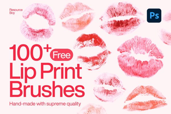 graphic for free - 100 Lip Print Photoshop Brushes