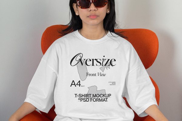 graphic for free - Free Oversize T-Shirt Mockup A4 Print